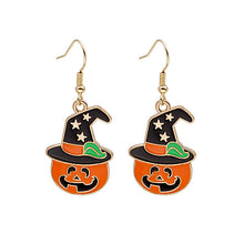 Load image into Gallery viewer, Halloween Earrings Cute Pumpkin Spooky Oil Drip Alloy Earrings Jewelry