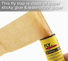 Load image into Gallery viewer, Insect Bug Fly Glue Paper Catcher Trap Ribbon Tape Strip Sticky Flies 16 Rolls