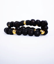 Load image into Gallery viewer, 2-In-1 Matte Black 925 Gold Bracelet