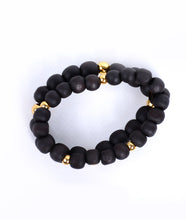 Load image into Gallery viewer, 2-In-1 Matte Black 925 Gold Bracelet