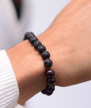 Load image into Gallery viewer, 2-Faced Lavastone + Lazuli Bracelet