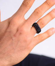 Load image into Gallery viewer, Stoned Black Titanium Rings
