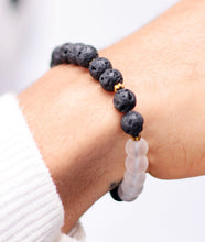 Load image into Gallery viewer, 2-Faced Lava / White Onyx Bracelet